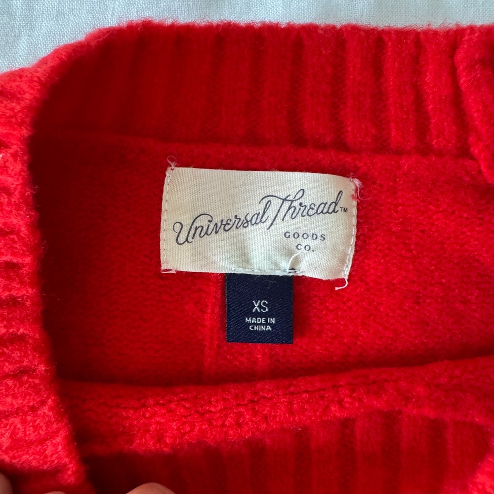 Universal Threads Cropped Red Sweater - Picture 2 of 4